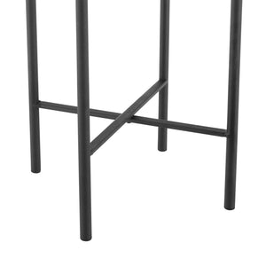 Piedestal Colfontaine set om 2 med krukor metall svart sandfärg [en.casa]