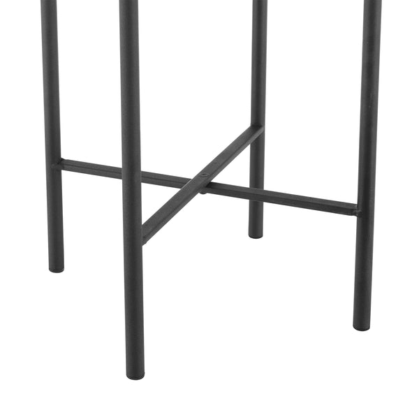 Piedestal Colfontaine set om 2 med krukor metall svart sandfärg [en.casa]