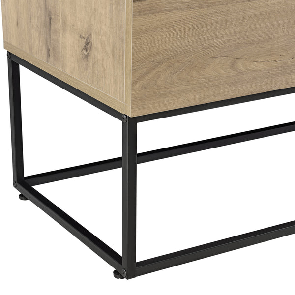 Sideboard Hylte sidobord metall svart ekfärg 3 lådor [en.casa]