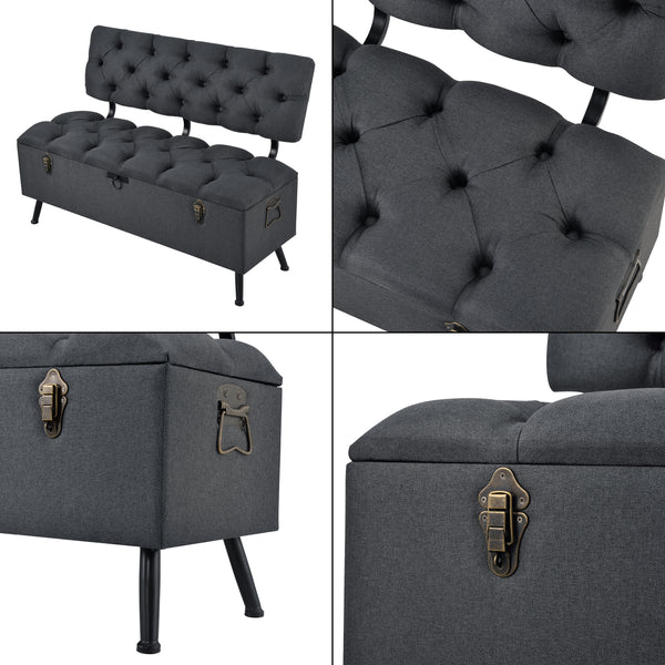 Sittbänk Malmöhus med förvaring 110x48x75cm [en.casa]