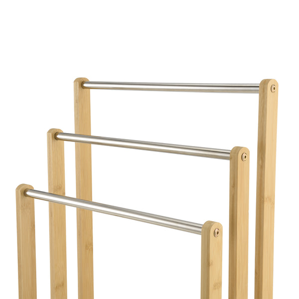Handdukshållare Porsanger 46x24x84cm bambu [en.casa]