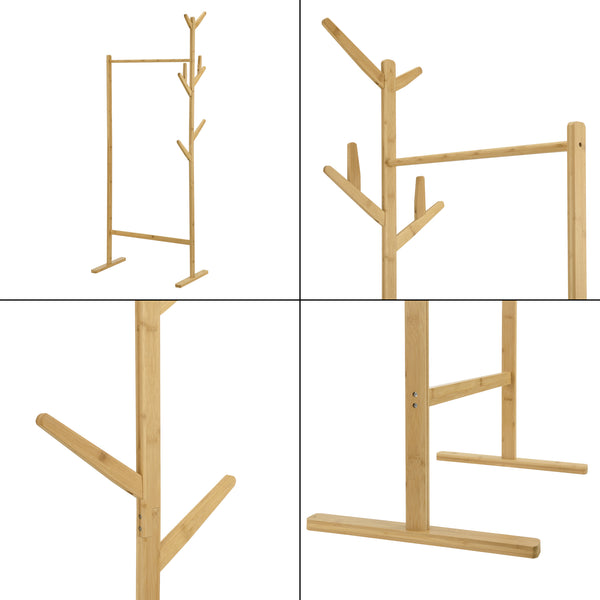 Klädställning Nordreisa 65x40x170cm bambu [en.casa]