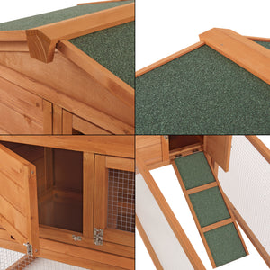 Oberursel kaninbur 68x156x52cm granträ [en.casa]