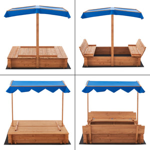 Sandlåda Kellenhusen med tak 120x120x120 cm [en.casa]