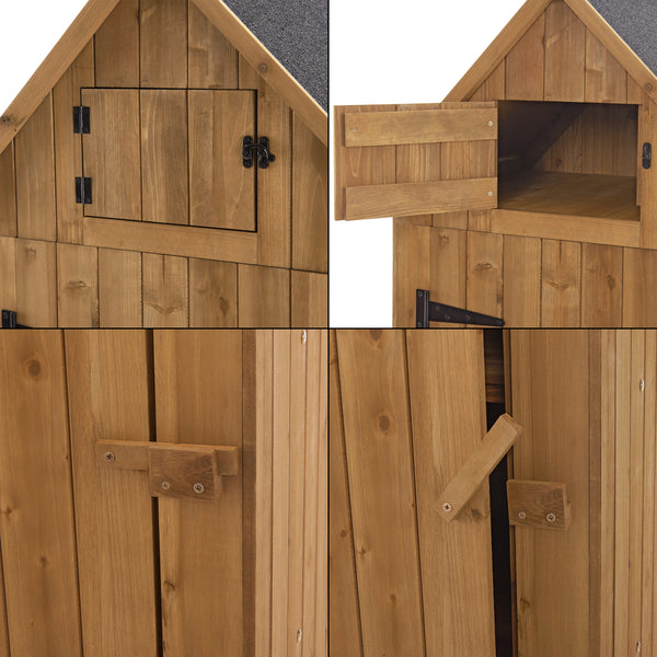 Trädgårdsskåp Redskapsbod Vedförvaring 179x77x54 cm granträ [en.casa]