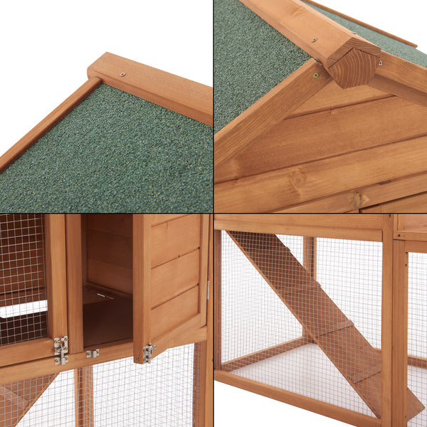 Kaninbur Kelkheim 110x160x61cm granträ [en.casa]