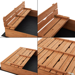 Sandlåda Campillos 23,5x118x114 cm med lock / bänk [en.casa]