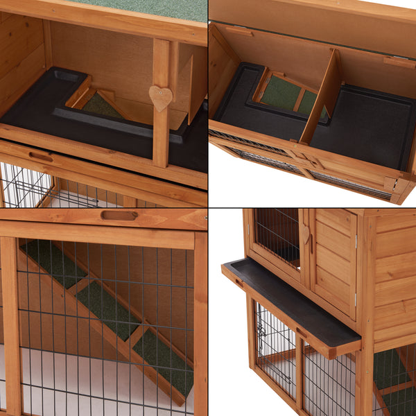 Kaninbur 85x91,5x45cm tall av furu [en.casa]