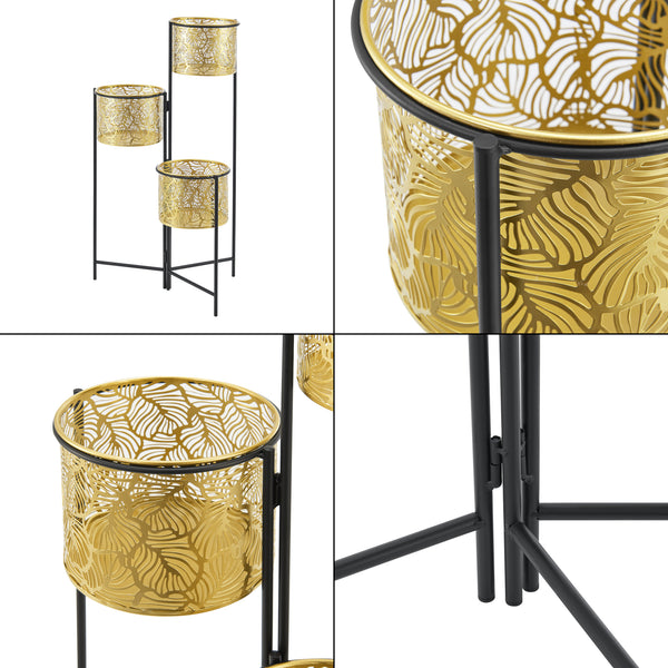 Piedestal Verrebroek 80x45x45 cm hopfällbar med 3 krukor [en.casa]