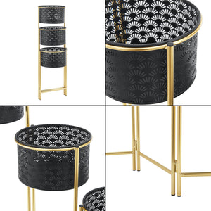 Piedestal Kieldrecht hopfällbar 3 krukor 70x70x20 cm metall [en.casa] 
