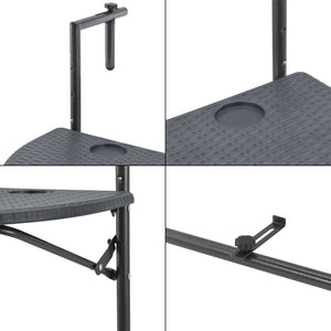 Hängande balkongbord Cicala hopfällbart 83,5x60x64 cm [en.casa]