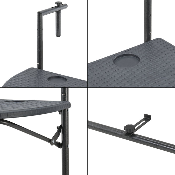 Hängande balkongbord Cicala hopfällbart 83,5x60x64 cm [en.casa]