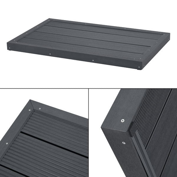 Golv till utedusch Nürtingen WPC 101x63x5,5 cm mörkgrå [en.casa] 