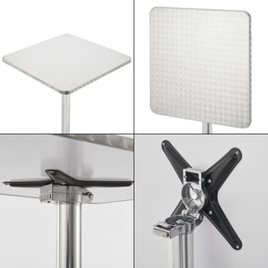 Barbord Järpen silver vikbar bordsskiva 75-115x60x60 cm [en.casa]