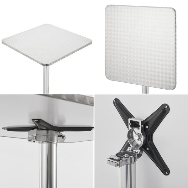 Barbord Järpen silver vikbar bordsskiva 75-115x60x60 cm [en.casa]