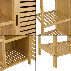 Badrumsskåp Vetlanda bambu 87x66x33 cm [en.casa]