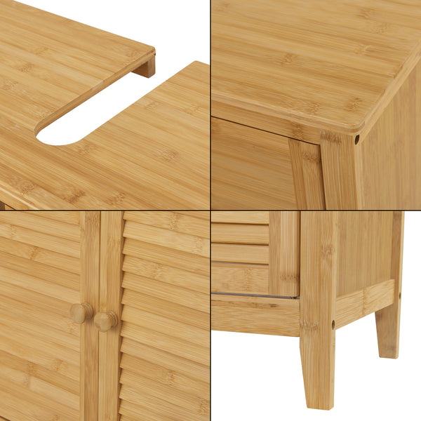 Tvättställsunderskåp Värmdö bambu 60x67x30 cm [en.casa]