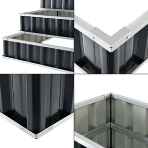 Odlingslåda Renswoude 3-nivåer 118x118x60 cm stål [en.casa]