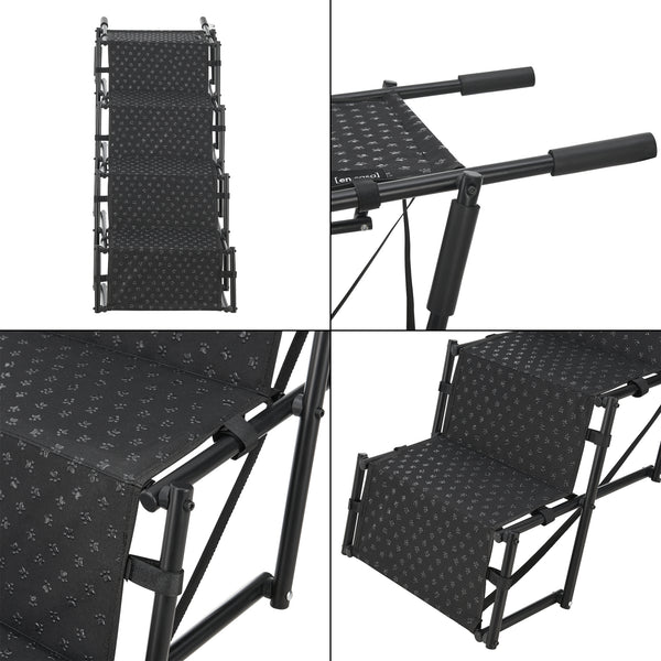 Colchester 4-stegs hundtrappa upp till 55 kg metall/polyester [en.casa]