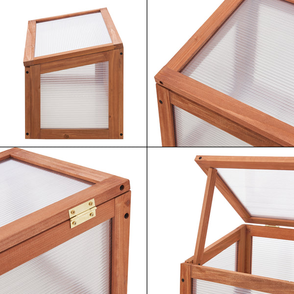 Drivhus Laarbeek miniväxthus 60x30 cm furu [casa.pro]