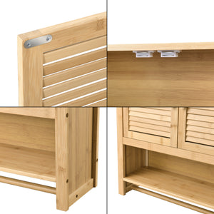 Badrumsskåp Tyresö 66x62x20 cm bambu [en.casa]