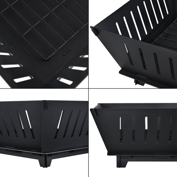 Eldfat Fedje eldstad 25x55x55 cm metall svart [casa.pro] 