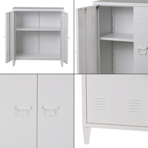 Kontorsskåp Oripää 90x80x33 cm stål vit [en.casa]