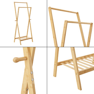 Klädhängare Keitele 150 x 60 x 42 cm bambu natur [en.casa] 