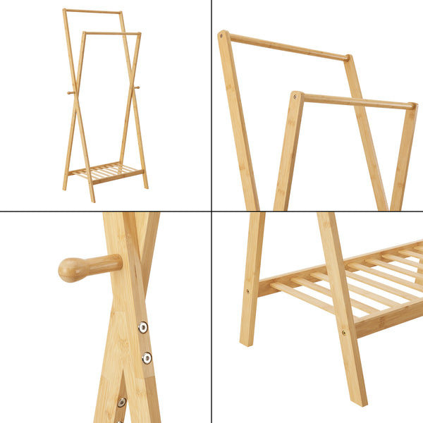 Klädhängare Keitele 150 x 60 x 42 cm bambu natur [en.casa] 