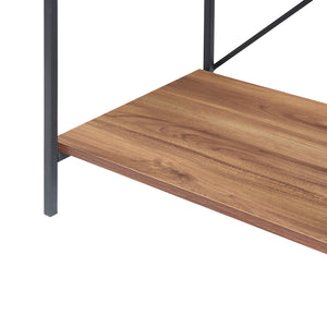 Stående hylla Billund med 4 hyllplan 133 x 60 x 42 cm svart/valnötsutseende [en.casa]