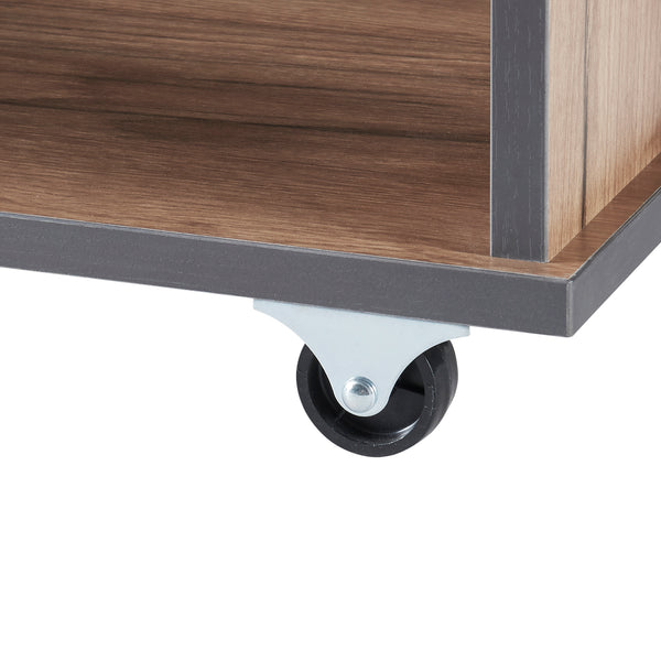 Haarby sidobord med 4 hjul 42x50x24 cm ekutseende [en.casa]