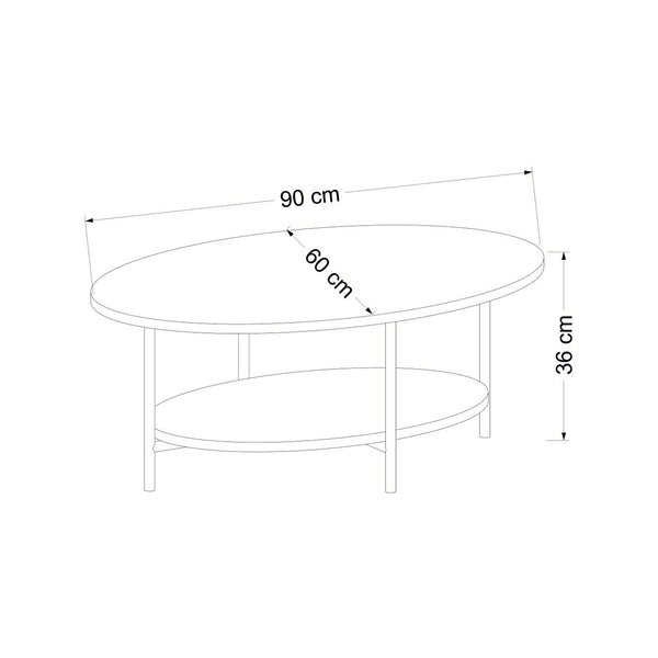 Soffbord Fredericia 36x90x60 cm oval [en.casa]