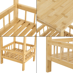 Hylla Pyhäjärvi 79x33x33 cm bambu [en.casa]
