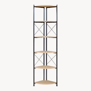 Växtställ Ulfborg 6 hyllor 160x30x30 cm Svart/Eklook [en.casa]