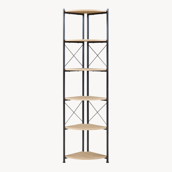Växtställ Ulfborg 6 hyllor 160x30x30 cm Svart/Eklook [en.casa]