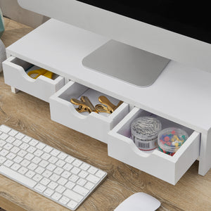 Monitorställ Ruovesi 12x51x25cm Vit [en.casa]