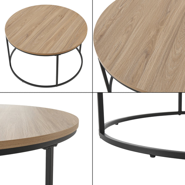 Soffbord Kuhmoinen 45xØ80 cm svart [en.casa]