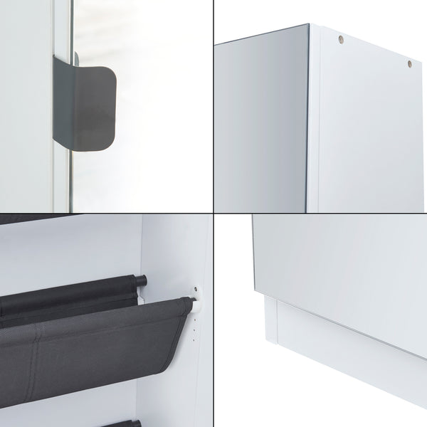 Skoskåp Meura 160x48x20cm spegelvit [en.casa]