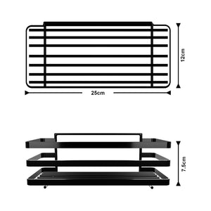 Duschhylla utan borrning Pertunmaa 2-pack 25x12x7,5cm Svart [en.casa]