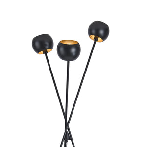 Golvlampa Nykvarn 3-ljus metall svart [lux.pro]