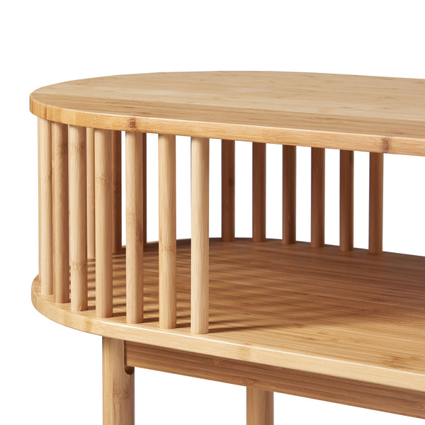 Avlastningsbord Pomarkku 120x39x85 cm bambu [en.casa]