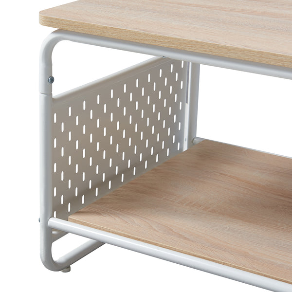 Soffbord Dyrøy 100x50x43cm vit/ek [en.casa]