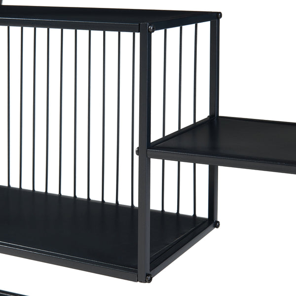 Konsolbord Beesel 655x60x20 cm svart [en.casa]