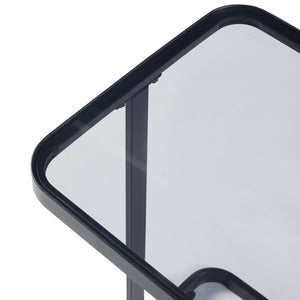 Sidobord Laxå set om 2 metall glas [en.casa]