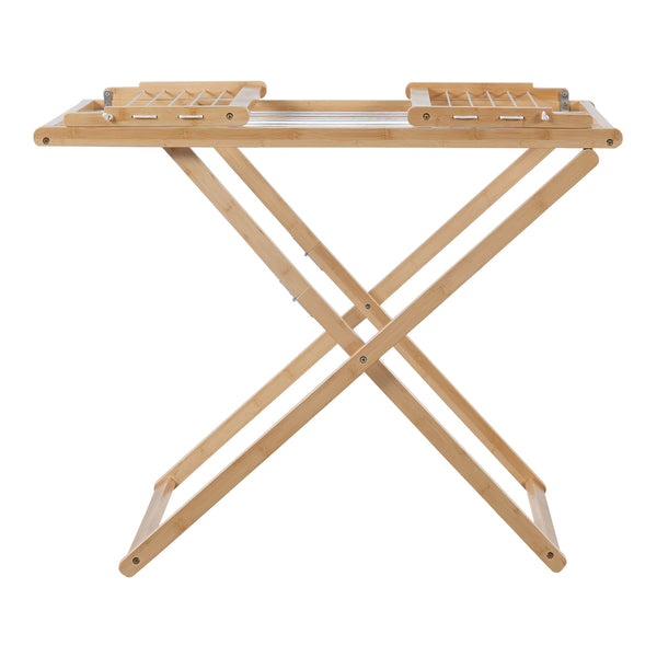 Hopfällbar klädstreck Fakala 154x59x82 cm bambu [en.casa]