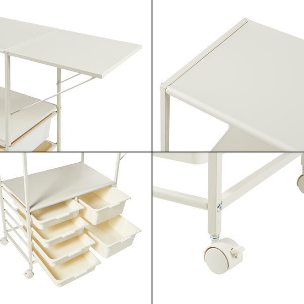 Vagn Sørfold med lådor 100x37x85cm Vit [en.casa]