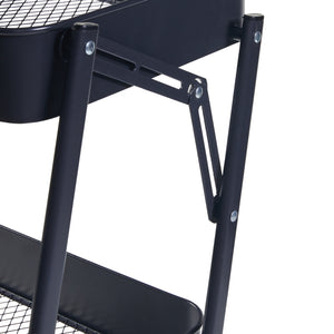 Vagn Vörå med 3 nivåer 88x45x30cm svart [en.casa]