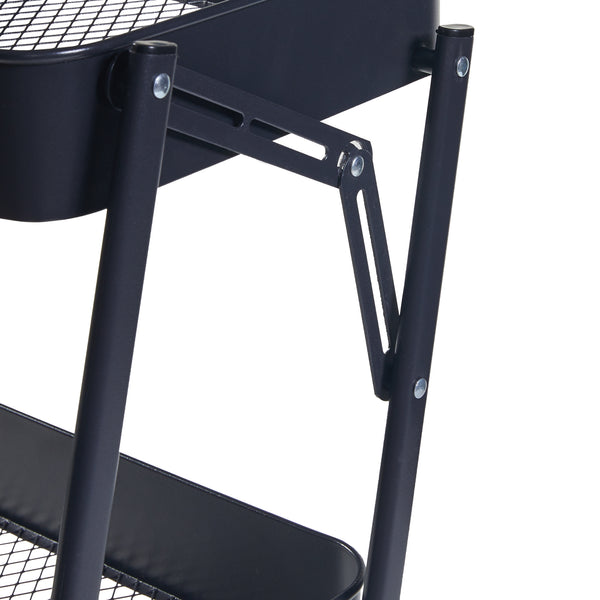 Vagn Vörå med 3 nivåer 88x45x30cm svart [en.casa]