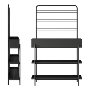 Utomhus växtställ Aalsmeer metall 154x96x24 cm svart [casa.pro]