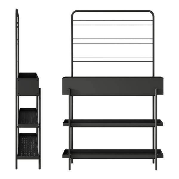 Utomhus växtställ Aalsmeer metall 154x96x24 cm svart [casa.pro]
